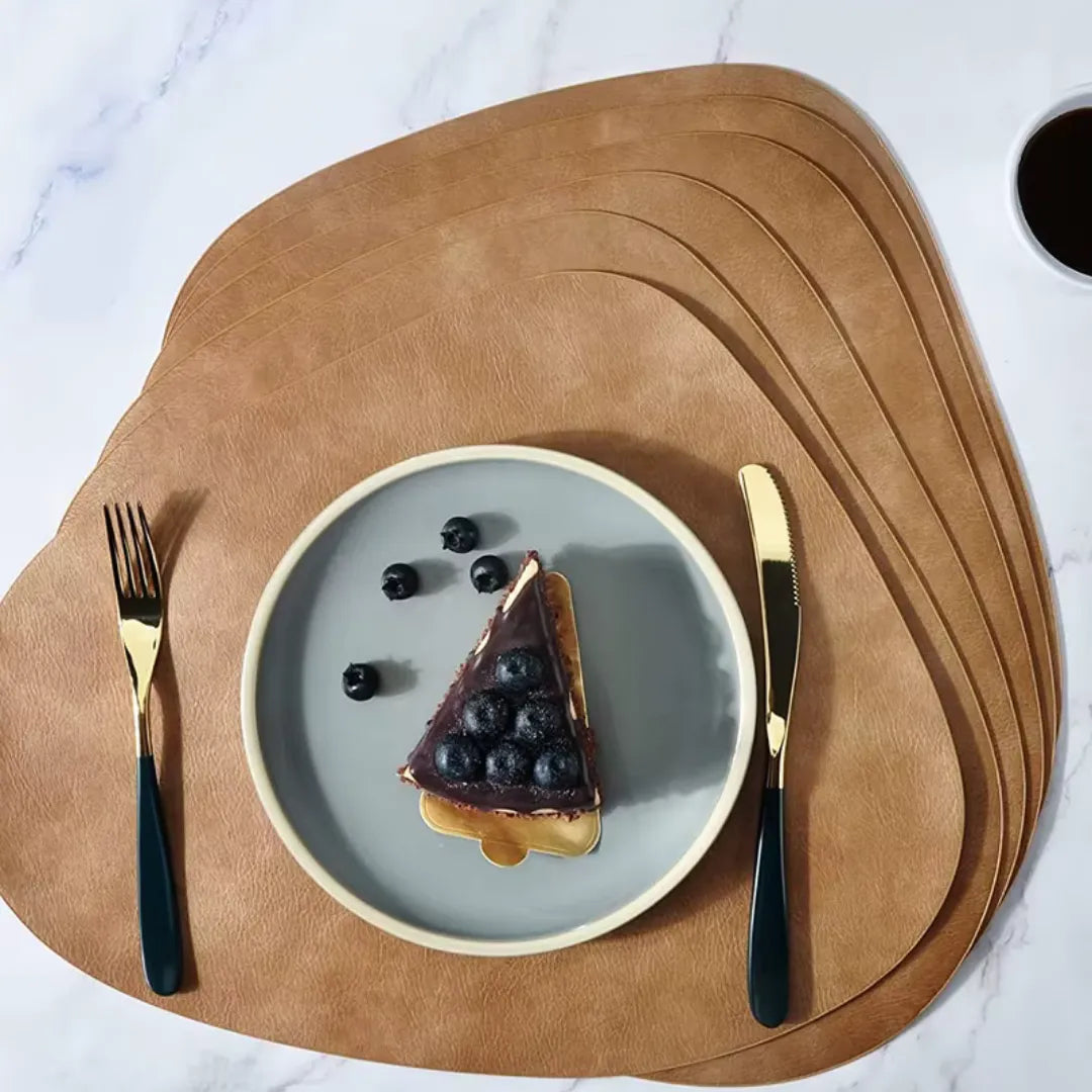 Jogo Americano Couro Sintético Luxo – Kit 6 Unidades