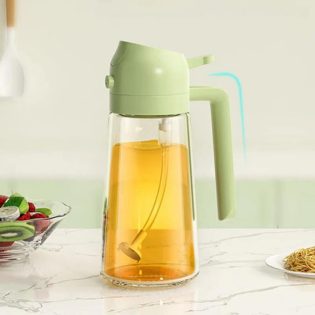 Pulverizador de Óleo 2 em 1 500ml com Controle de Porção - Compre 1 Leve 2