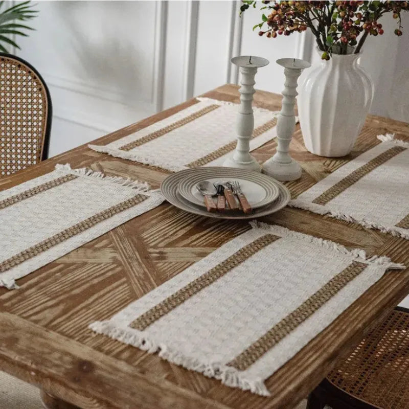 Jogo Americano Macramê Algodão Listras e Estampas