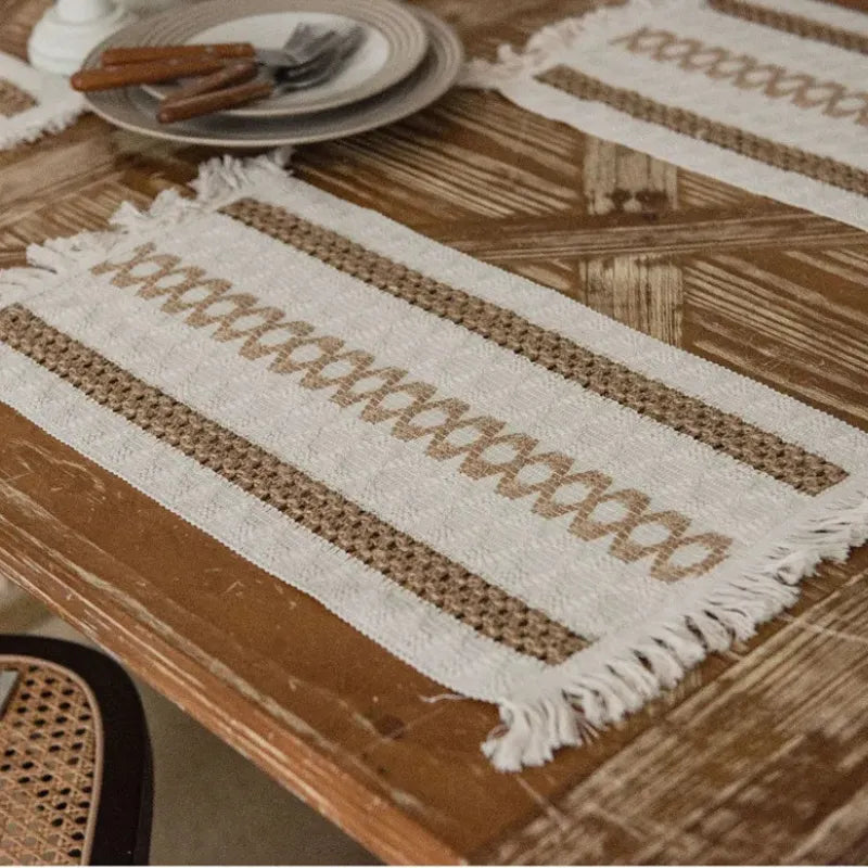 Jogo Americano Macramê Algodão Listras e Estampas