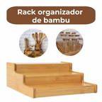 Rack de Bambu Organizadores Retrátil e Fixo 3 Níveis