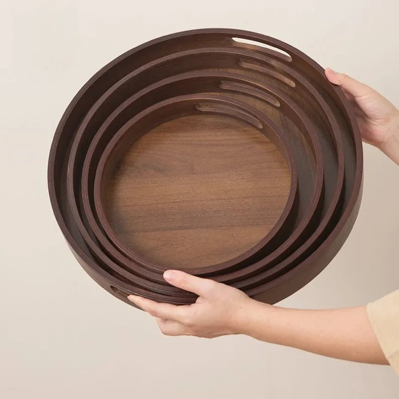 Bandeja de Madeira Minimalista de Bambu