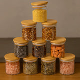 Porta Temperos com Tampa de Bambu – Kit com 6 Unidades de 200ml