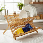 Escorredor de Louça Bambu Dobrável