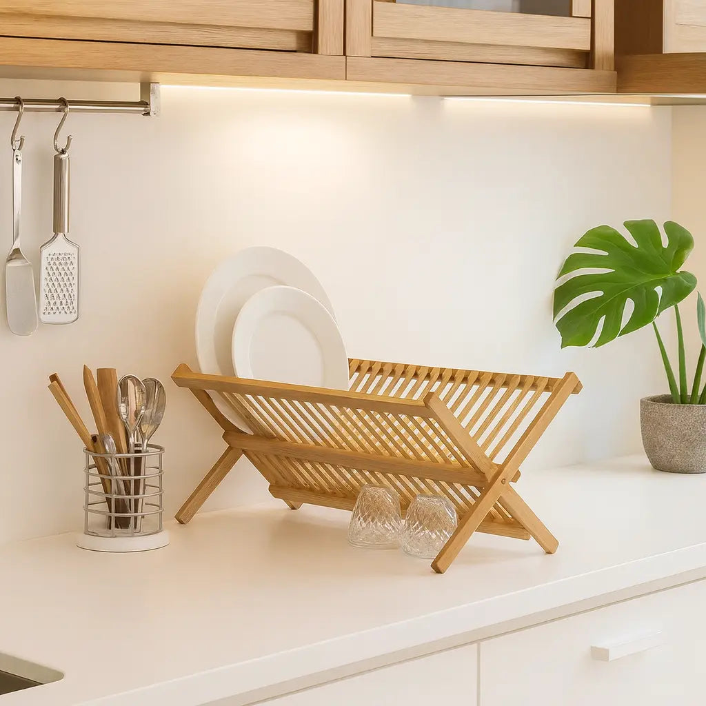 Escorredor de Louça Bambu Dobrável