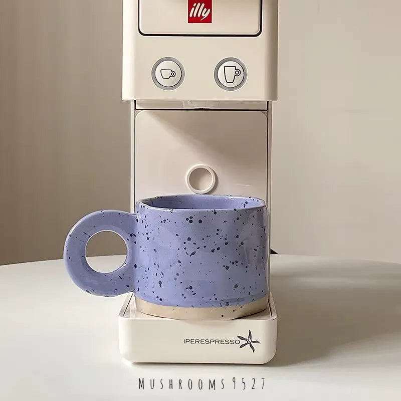 Caneca Moderna Cerâmica 250ml Amarelo e Azul