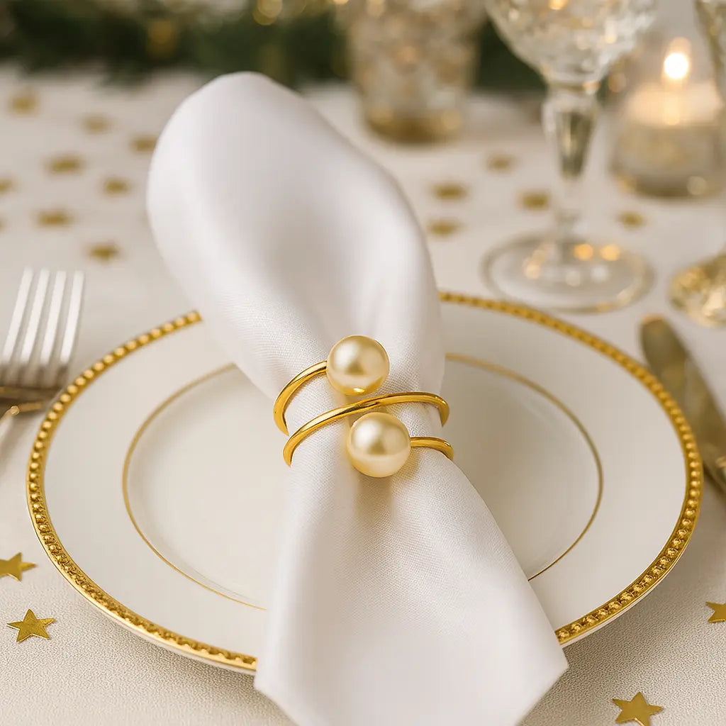 Kit Anéis de Guardanapo com Pérola