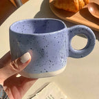 Caneca Moderna Cerâmica 250ml Amarelo e Azul