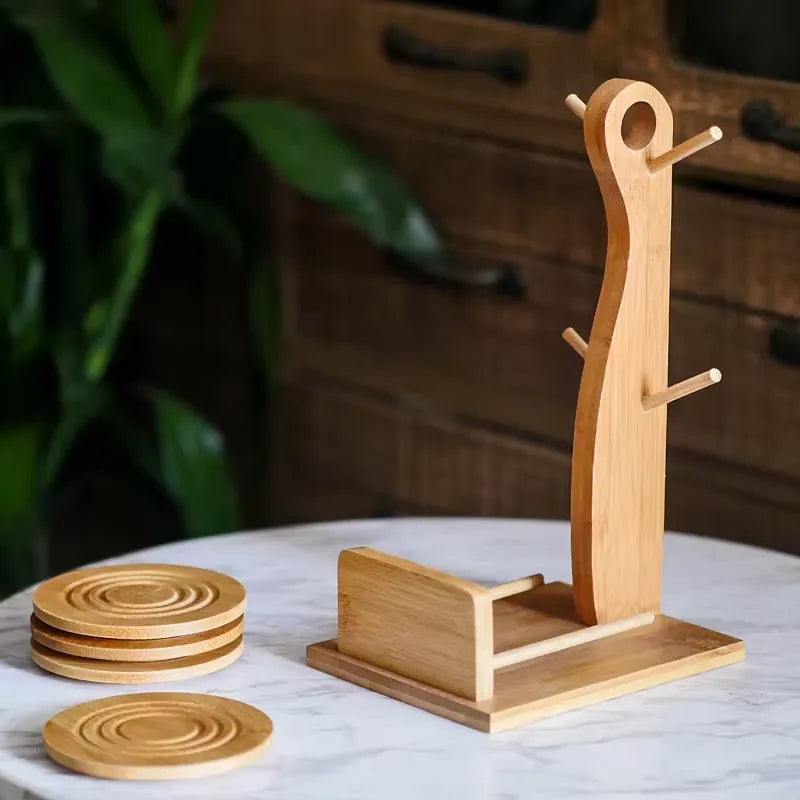 Conjunto 6 Xícaras Cerâmica com Suporte