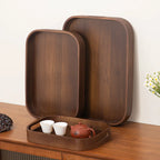 Bandeja de Madeira Minimalista de Bambu