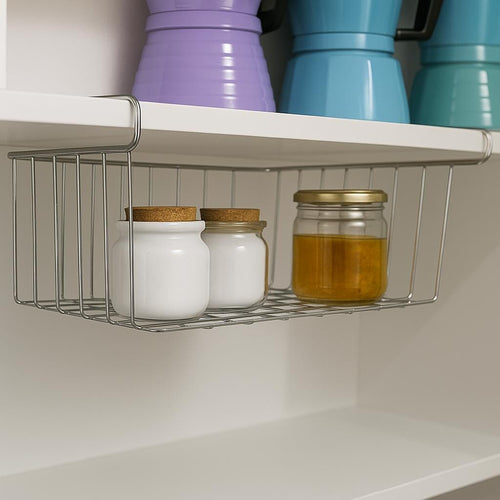 Cesto Suspenso 24cm Organizador para Prateleira Cromado