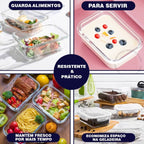 Kit 5 Potes Vidro Hermético 340ml