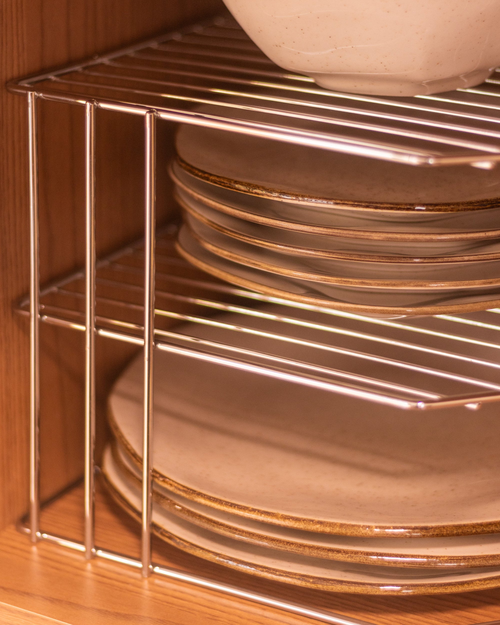 Prateleira de Canto Dupla Cromada para Apoio e Organização