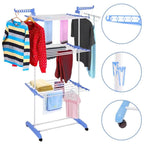 Varal De Chão Com 3 Andares Dobrável e Portátil